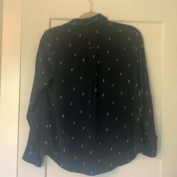 Navy blue silk top - Picture 2 of 5